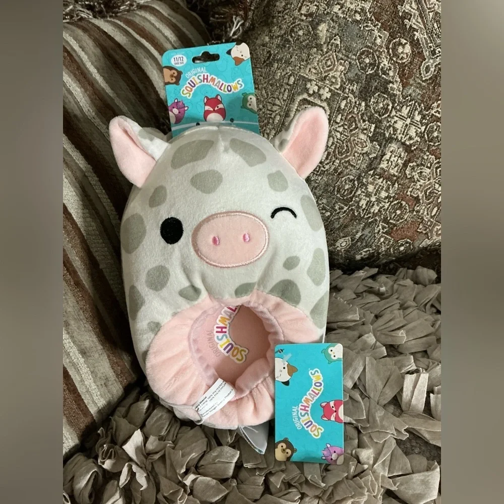 Pink and Gray Cozy Slippers